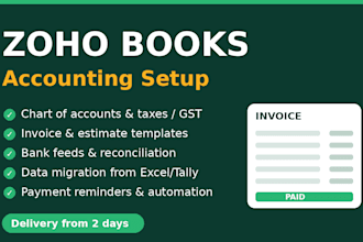 set up zoho books accounting, invoicing and gst for your business