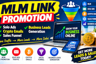 mlm link promotion solo ads crypto emails sales funnel business leads generation