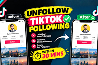 unfollow tiktok followings fast