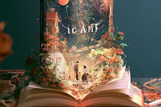 design premium romantic book cover art