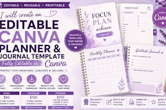 create an editable canva planner and journal template