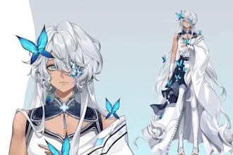 draw live2d vtuber model, vtuber rig, male or femaie vtuber