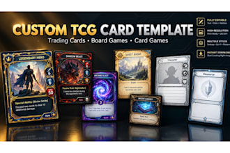 design a reusable custom tcg card template, card frame, layout and design