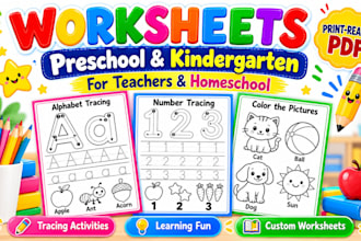 design kindergarten and preschool worksheets for kids