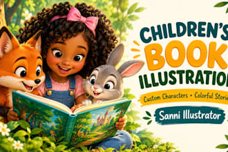illustrate a children book with custom storybook illustrations