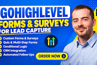 setup gohighlevel funnels, forms surveys for lead capture