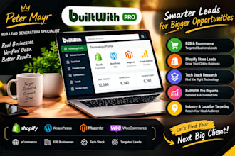 generate b2b ecommerce leads using builtwith pro tech stack