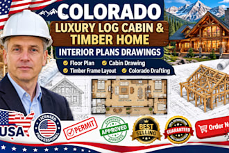 draw residential log cabin blueprints and timber frame layouts co