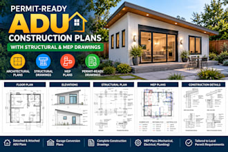 prepare permit ready adu construction plans with structural and mep drawings