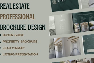 design real estate brochure, buyer guide booklet, product sales catalog