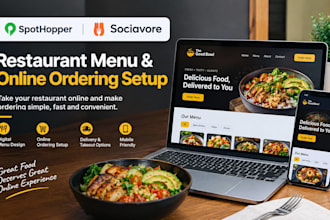 design spothhopper sociavore online food delivery menu website restaurant