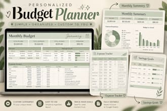 create a personalized monthly budget spreadsheet