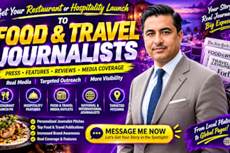 pitch your restaurant or hospitality launch to food and travel journalists