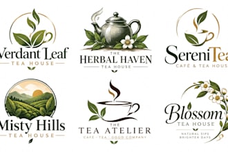design a professional tea shop, teahouse, cafe, herbal tea house logo