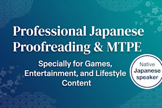 proofread, edit, and polish your japanese text as a native
