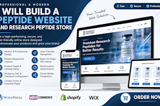 build a peptide research ecommerce website research peptide store