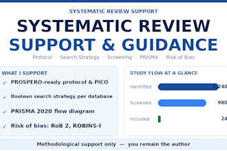 comprehensive systematic review, protocol, search strategy, screening, prisma