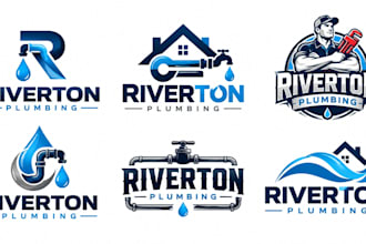 design a professional, plumber, pipe fitting, drainage, water plumbing logo