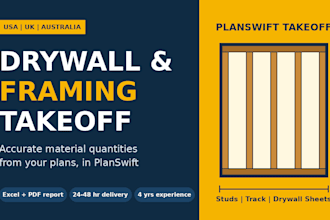 do drywall and framing takeoff using planswift
