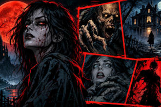 draw horror illustration webcomic panels and sequential comic art