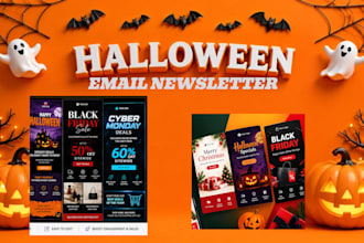 design halloween christmas black friday cyber monday klaviyo email newsletter