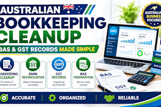 clean up australian bookkeeping and prepare bas records for your tax filing