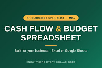 build a cash flow and budget spreadsheet in excel or google sheets