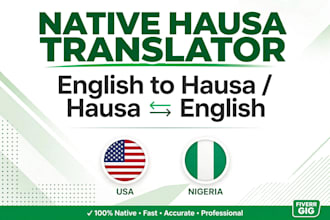 translate english to hausa and hausa to english accurately