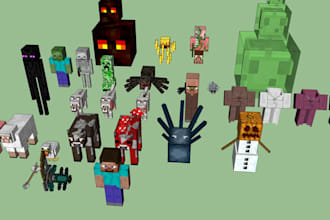 create minecraft 3d models, mobs, and custom characters