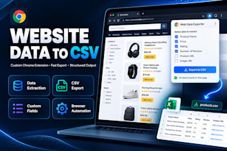 build a chrome extension to export website data to CSV