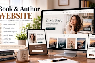 design a professional book website and author website
