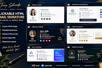 create clickable html email signature for gmail, apple mail with clickable icons