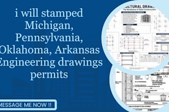 stamped michigan, pennsylvania, oklahoma, arkansas engineering drawings permits