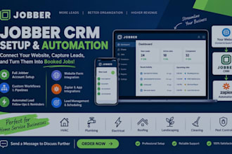 set up jobber CRM, automate workflows and connect lead integrate to your website
