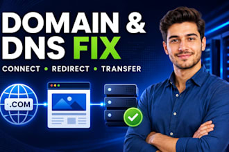 fix domain issue,setup domain, redirect domain, transfer domaiin connect domain