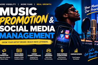 be your music social media manager and music promoter