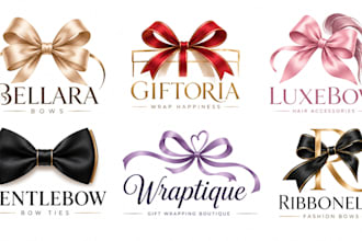 design a professional ribbon, bow tie, gift wrapping, hair bow, fashion bow logo