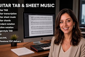 transcribe your guitar recording into accurate guitar tab and sheet music