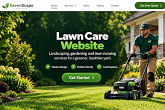 design wix lawn care website landscaping gardening lawn mowing service website