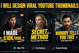 design eye catching gaming facecam youtube thumbnails