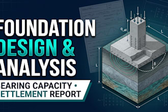 foundation design, soil bearing capacity calculation and settlement report