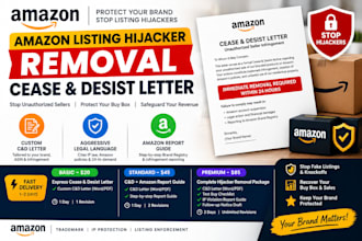 draft an amazon listing hijacker removal cease and desist letter