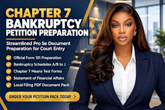 prepare your chapter 7 bankruptcy petition for pro se filing