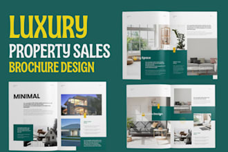 design real estate listing presentation, property sales brochure, postcard