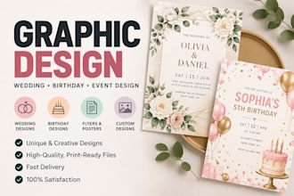 design business or brand flyers for wedding birthday product graphics design
