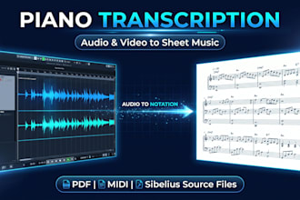 transcribe piano lead, audio to sheet, music notation, synthesia midi sibelius