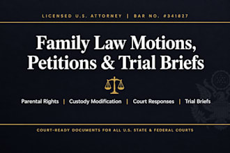 write family court response and opposition documents as US attorney