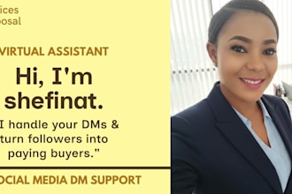 be your virtual assistant for social media dm and customer