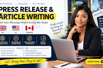 write and publish UK, US, canada press releases and SEO articles