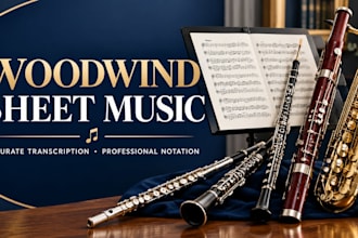 transcribe woodwind music into professional sheet music for flute and clarinet